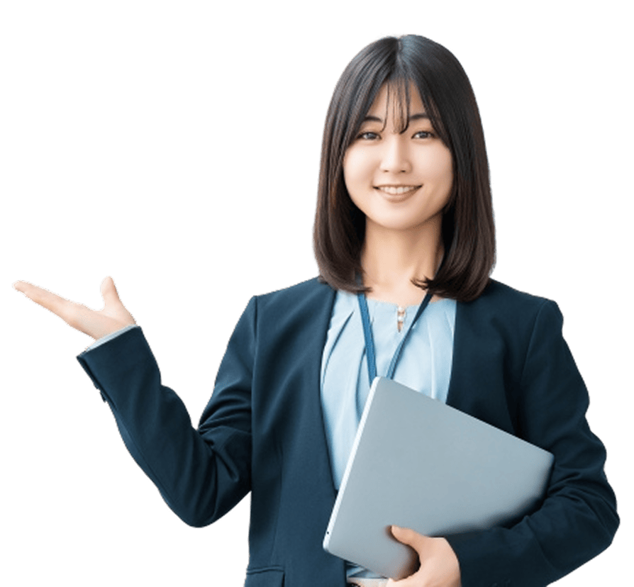 案内する女性スタッフ