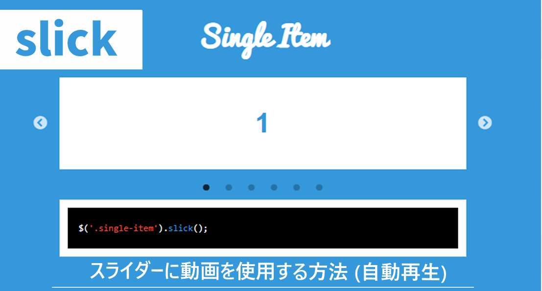 スライダープラグイン［slick］を使用して、スライダーに動画を使用する方法 （自動再生）